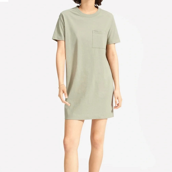 Everlane The Weekender Sage Green Oversized Tee Shirt Dress A33 - Picture 1 of 5